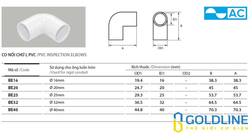 Phụ kiện ống Điện PVC AC