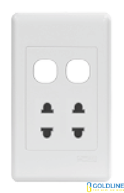 Ổ cắm đôi 2 chấu + 2 lỗ