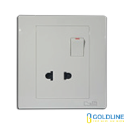 1 ổ cám đơn 2 chấu 10A + 1 công tắc