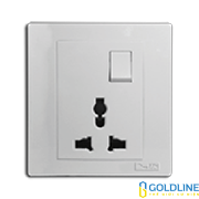 1 ổ cắm đa năng 3 chấu 10A + 1 công tắc 1 chiều