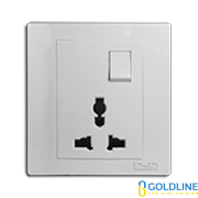 1 ổ cắm đa năng 3 chấu 10A + 1 công tắc 2 chiều