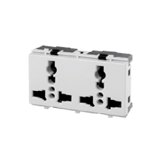 Ổ cắm đôi 3 chấu đa năng 10A, 72mm