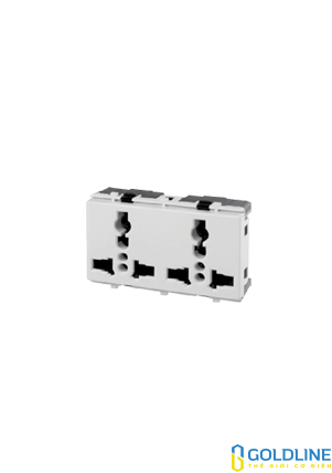 Ổ cắm đôi 3 chấu đa năng 10A, 72mm