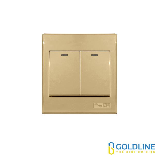 Công tắc đôi 1 chiều 16A cỡ trung Decor màu vàng AD21MY