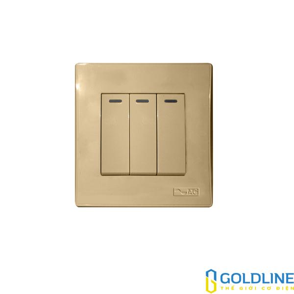 Công tắc ba 2 chiều 16A cỡ nhỏ Decor màu vàng AD32SY