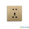 1 ổ cắm đơn 2 chấu, 1 ổ cắm đa năng 10A Decor màu vàng AD23PY
