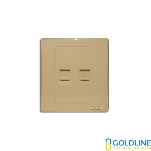 1 ổ cắm điện thoại, 1 ổ cắm internet (CAT5) Decor màu vàng AD1TP1PCY